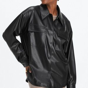 NWT Fabletics Vegan Leather Shirt Jacket size medium